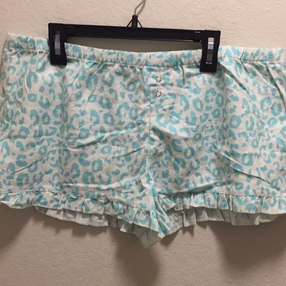 Forever 21 Blue And White Leopard Print Ruffle Hem Sleep Short. NWOT - Picture 3 of 6